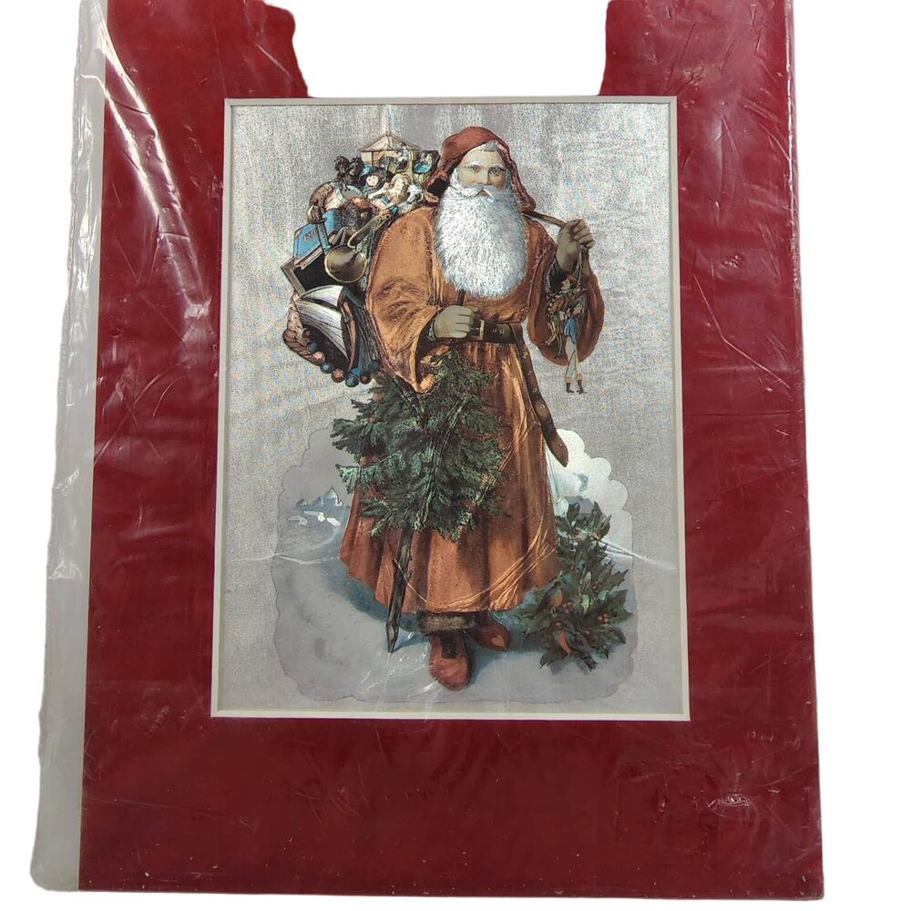 Christmas Foil Art X2 Santa w/Gifts & Santa w/ Sleeping Child - Sealed Packages